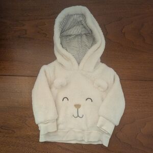 Carter's Fuzzy Bear Hoodie, 3M, Ivory Sherpa Hooded Sweatshirt